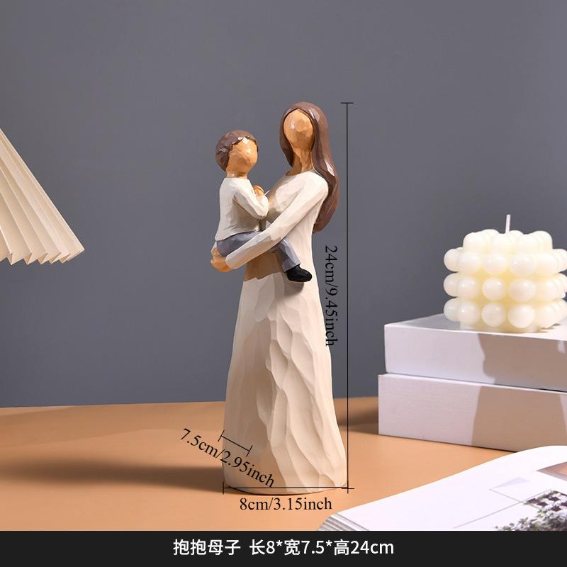 1 шт. Набор смоляных семейных фигурок Элегантный декор для гостиной для винного шкафа Креативная ремесленная скульптура Искусство Подарок для дома