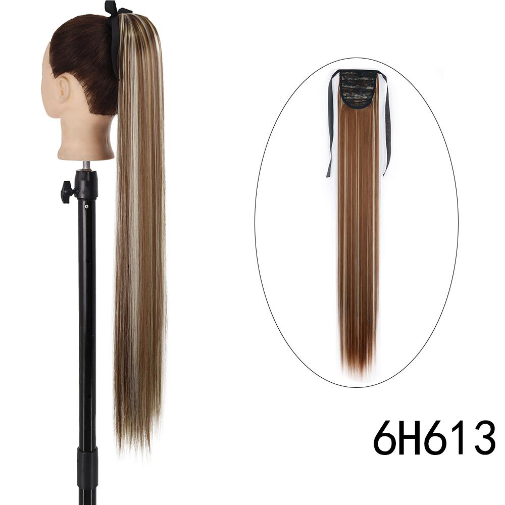 MERISIHAIR Длинный прямой галстук-бабочка на заколке для наращивания волос 55 85 см натуральный черный коричневый синтетический хвощ для женщин