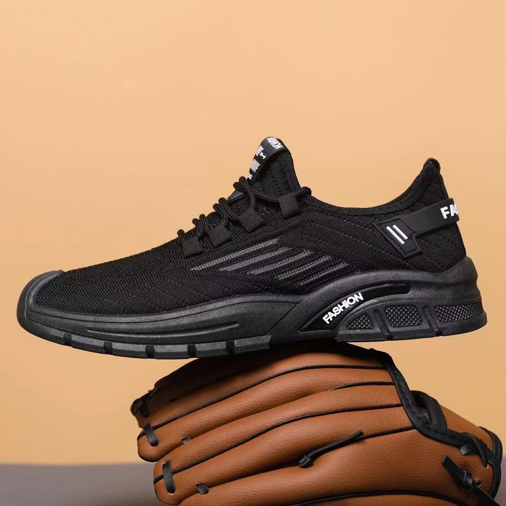 Men's shoes summer fly-woven breathable sports casual shoes soft sole light lazy shoes