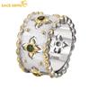 Resizable Polychrome Tourmaline Rings for Women 925Sterling Silver Wedding Party Fine Jewelry Festival Gift