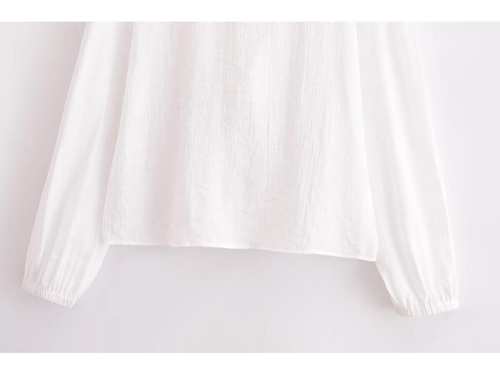 Spring 2025 Women's European-American Style Fashionable Versatile Ruffle Pendant Shirt