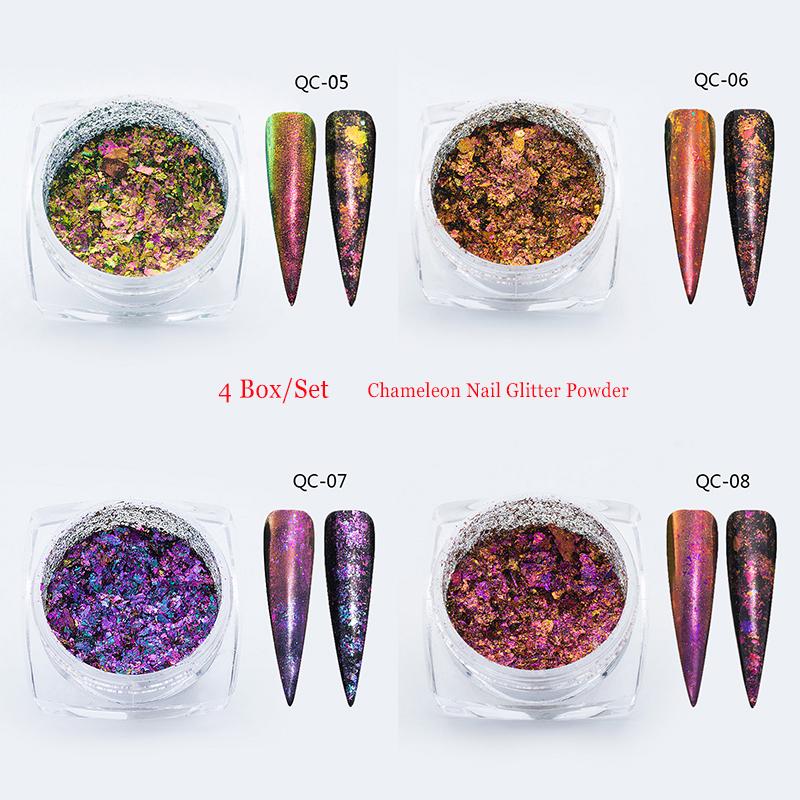 Mtssii Holographic Chemeleon Mirror Glitter Powder Irregular Flakes Paillettes Sequin Nail Art Decor