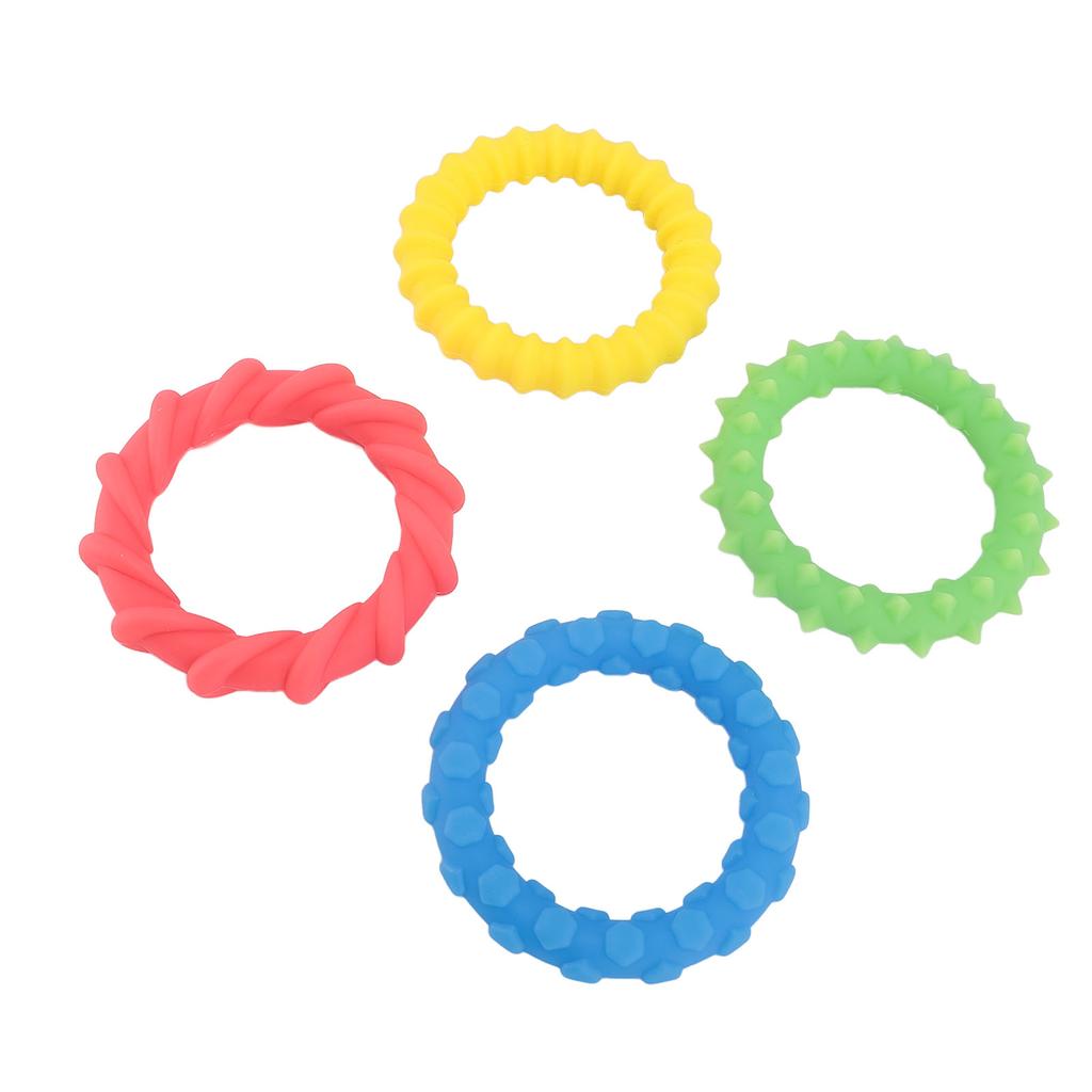 4 Pcs Kids Sensory Ring Toys Silicone Vibrant Colors Textured Skin Friendly Sensory Bracelets