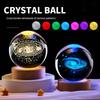 Glass Ball Night Light with Wooden Base 7 Color Changing