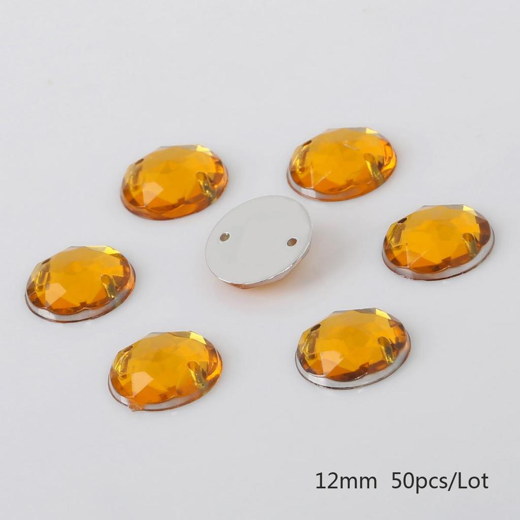 8/10/12mm Sewing Flatback Rhinestones Round Acrylic Beads Sew On Strass Crystal Stones For DIY Craft Scrapbook Decoration