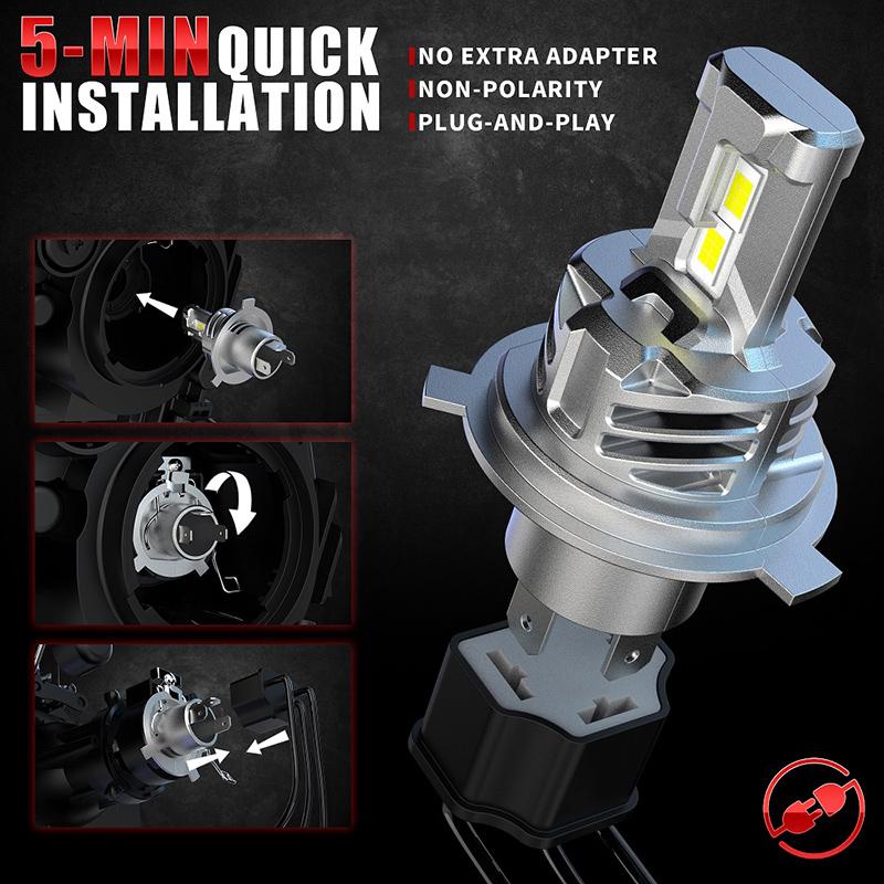 25000LM 100W H4 H7 Светодиодный дальний/ближний свет Canbus 9005 9006 Фара 6000K 12V Turbo LED H8 H9 H11 Налобная лампа Мини-ошибка