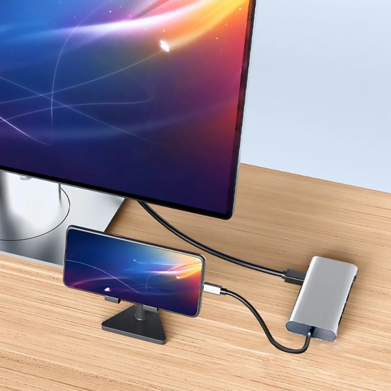 Адаптер USB C HUB Type C 4K 30 Гц HDMI-совместимый VGA RJ45 Lan Ethernet SD/TF PD 87 Вт Док-станция для ноутбука для MacBook Pro Air Разветвитель USB 3.0