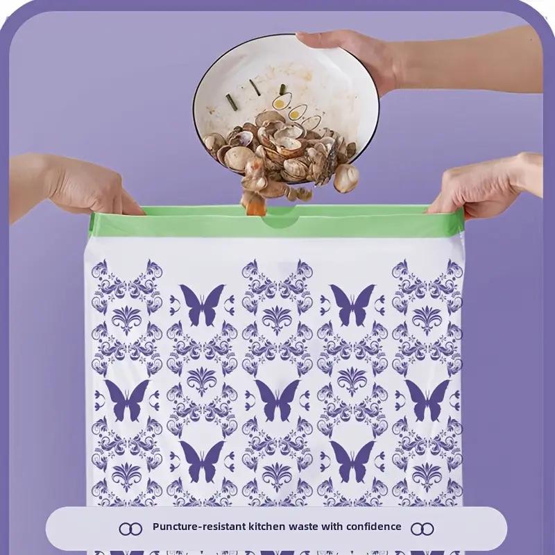 38/45/50PCS Purple Household Thickened Drawstring Garbage Bag Portable Automatic Closing Disposable Garbage Bag Kitchen