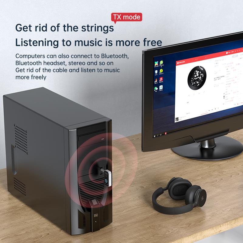 Bluetooth 5.3 приемник передатчик 2 в 1 беспроводной аудио адаптер 3,5 мм AUX адаптер для автомобильных музыкальных наушников динамик громкой связи