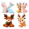 Christmas Elk Plush Dolls Sika Dee Stuffed Soft Animals Cartoon Funny Toys for Kids Baby Xmas Gift Party Decor Pillow