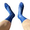 Men's Royal Blue Diamond Jacquard Nylon Dress Socks, Non-Curling, Breathable.