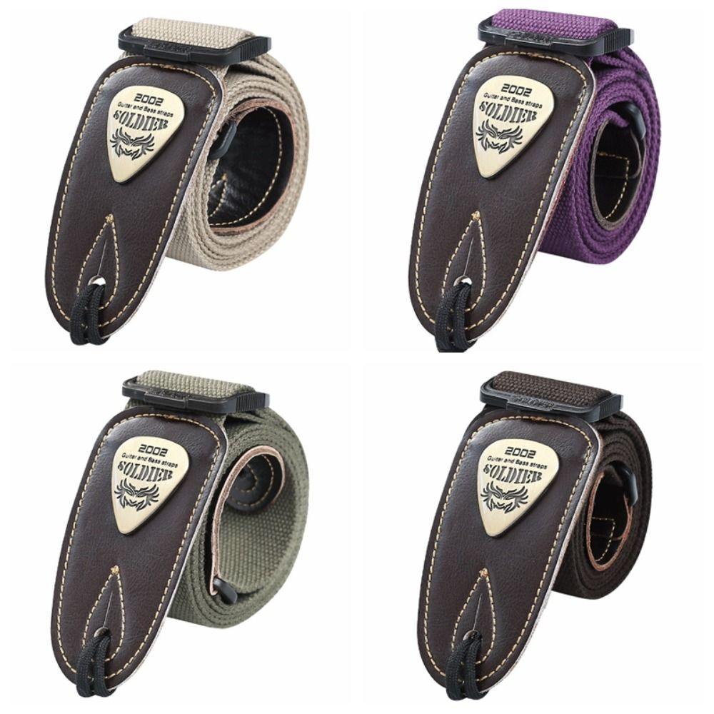 Adjustable Acoustic Guitar Belt Leather Ends Electric Bass Belt Guitar Strap Guitar Accessories