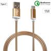 USB Type C Cable - Golden Metal - 1M - Compatible with Several Smartphones - USB Type C Connector