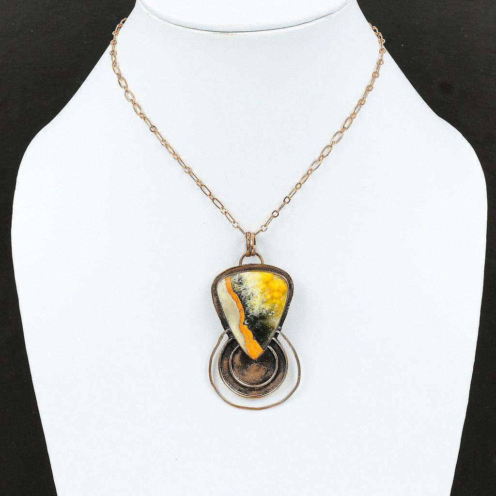 Подвеска из яшмы "Шмель" Медный кулон Подвеска из драгоценного камня Окисленная медь Ювелирные изделия Подвеска ручной работы Подвеска "Шмель" Ювелирные изделия из яшмы Подарок на помолвку