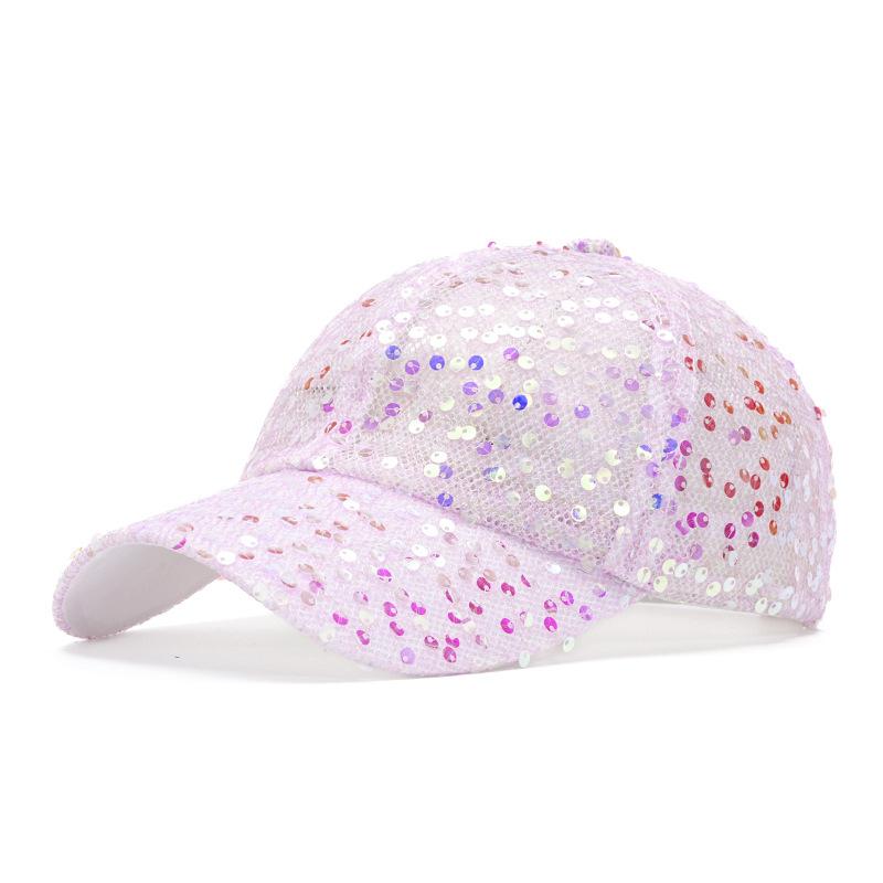 Бейсболка с пайетками женская летняя сетчатая дышащая кепка для улицы от солнца