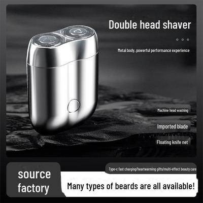 Компактная двухголовая электробритва для мужчин – портативная, моющаяся, для сухого и влажного бритья