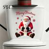 Holiday Home Decor Stickers Santa Claus Toilet Sticker, Waterproof PVC Christmas Bathroom Decal for Decals Decoration, Removable Snowflake Wall