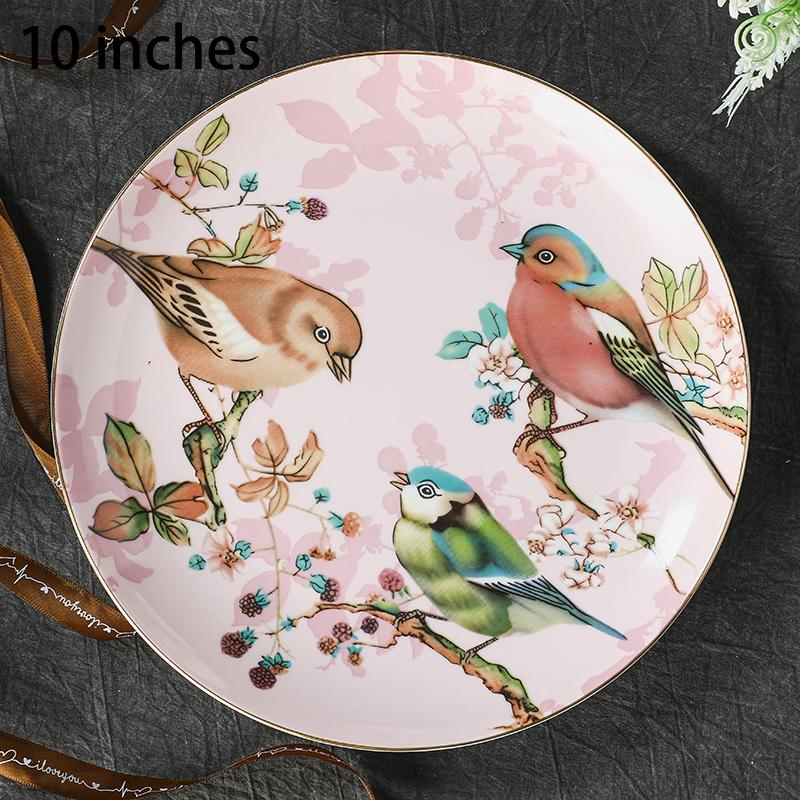 Европейская обеденная тарелка в стиле джунглей Керамическая тарелка Домашний обеденный стол Тарелки для стейков из говядины Блюда для закусок Блюдо для торта на завтрак