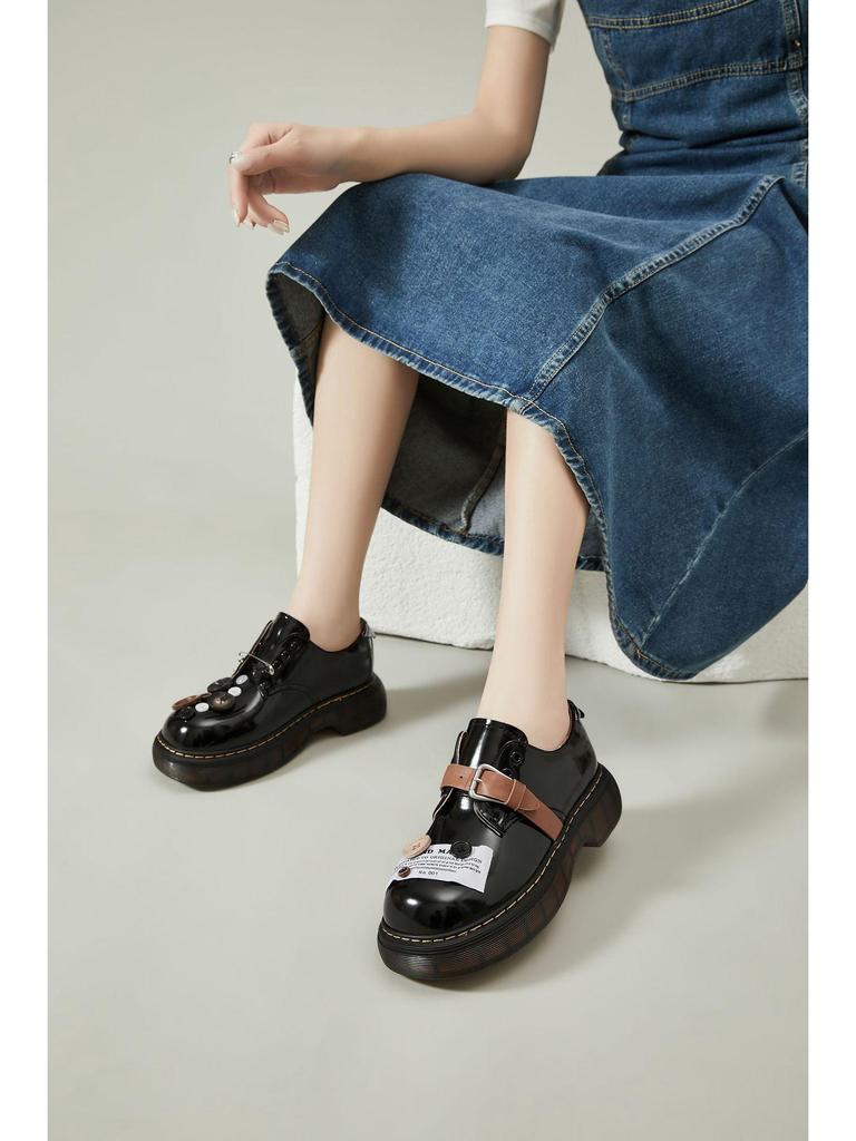 Женские мокасины Мэри Джейн на толстой подошве Bosi Niche Design 2025 года