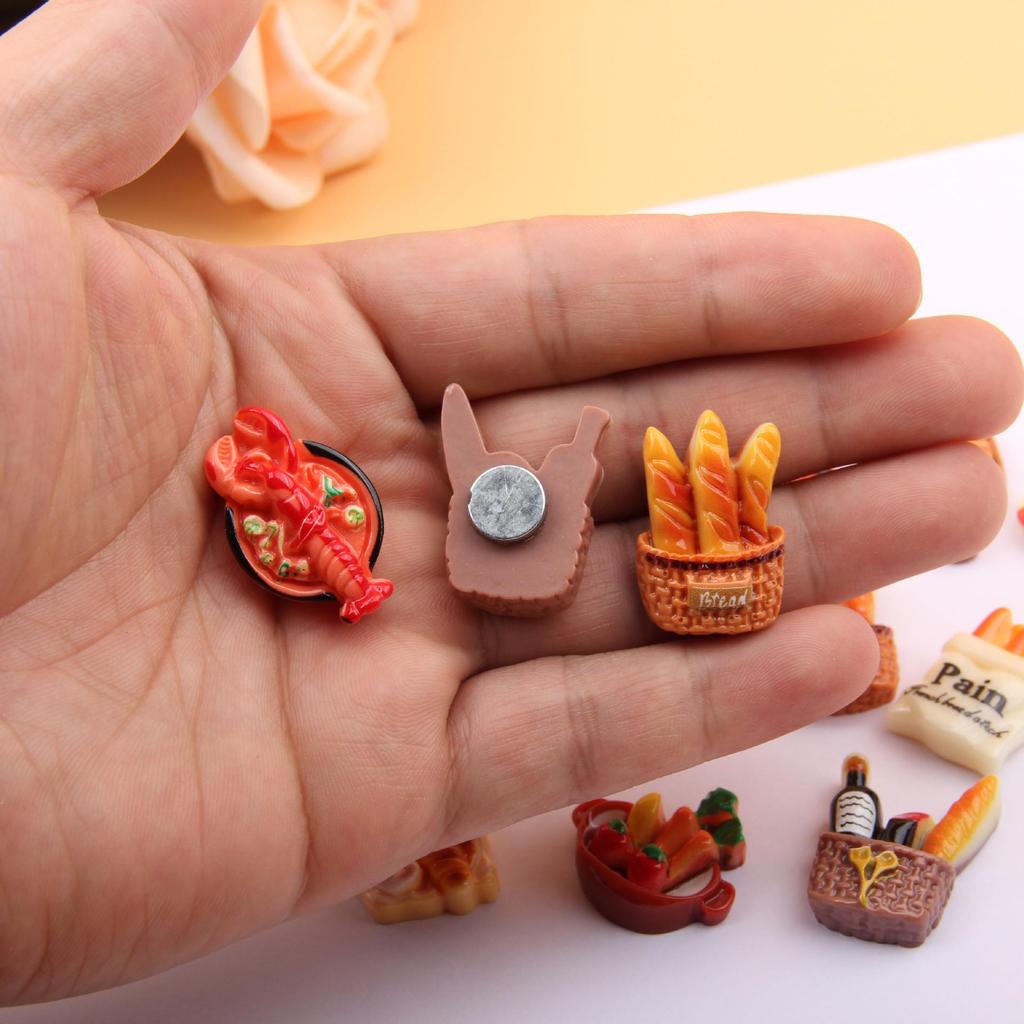 Милые мультяшные магниты на холодильник в виде хлеба - Мини-наклейки для заметок в виде европейского хлеба.