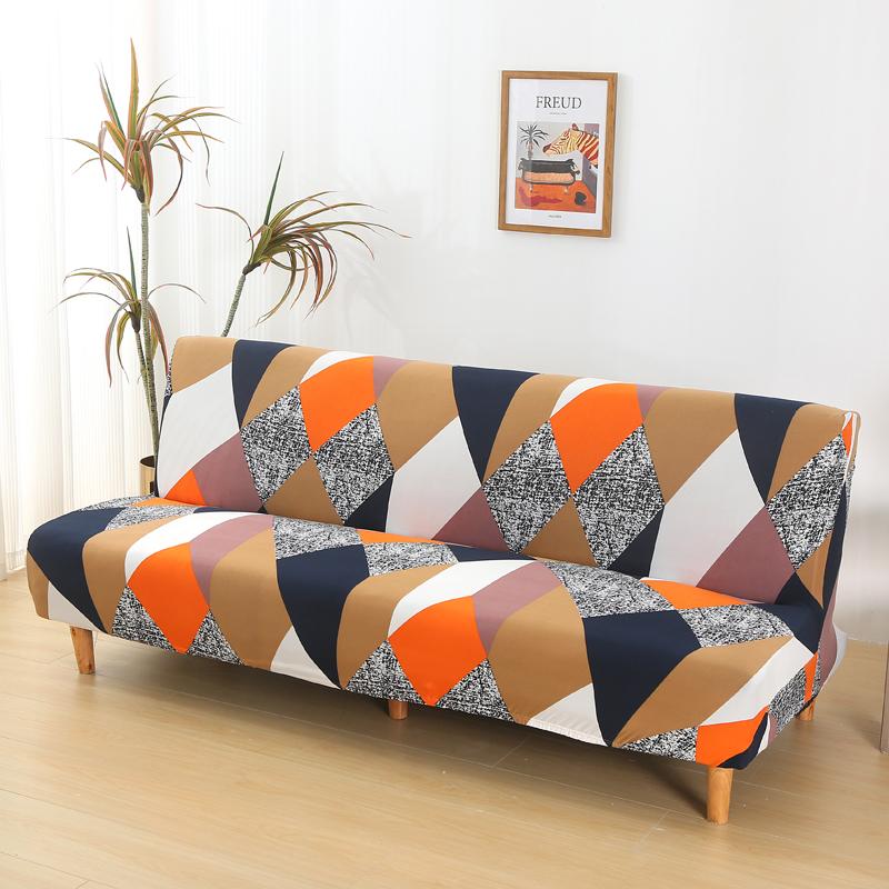 LANMOLIFE Безрукавный чехол для дивана-футона с принтом, эластичные чехлы для дивана, съемные, для чистки, чехлы для дивана из спандекса, подходят для домашнего декора