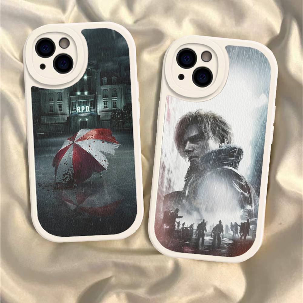 R-RESIDENT GAME E-EVILS Leather Phone Case For iPhone 16 15 14 13 12 11 Pro Max Plus Cover