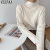 Women's Fashion Casual Fall Winter Solid Color Print Long Sleeve Half Turtleneck Sweaters