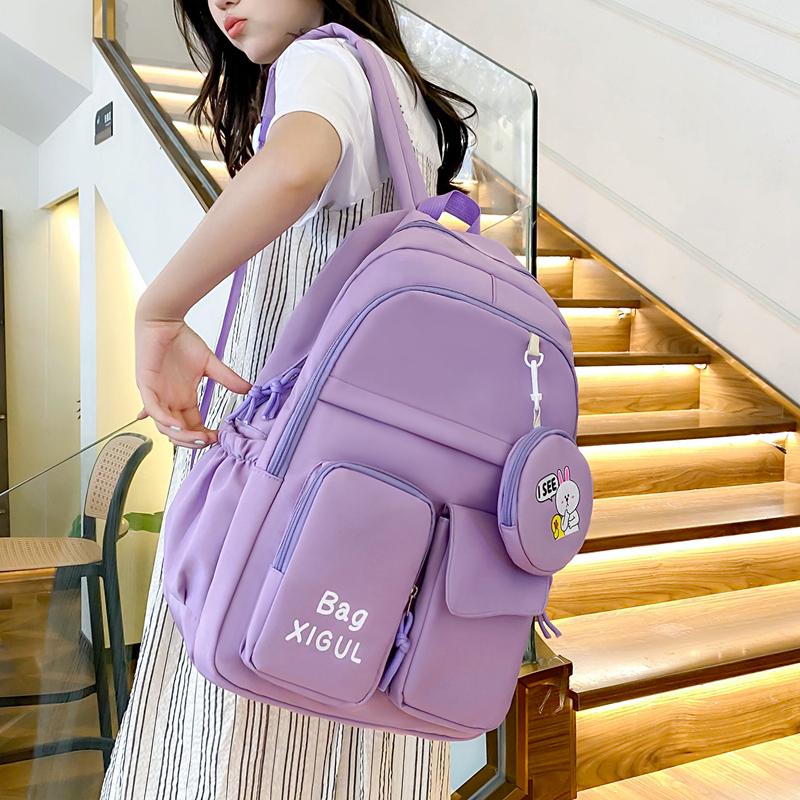 Five-Piece Backpack Set Student Schoolbag Waterproof Backpack Women's Nylon Backpack