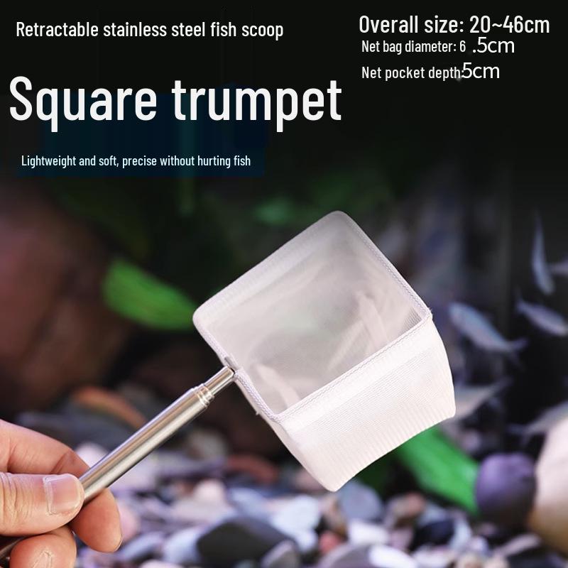 Stainless Steel Retractable Tropical Fish Net with 3D Dense Mesh for Aquarium Fishing