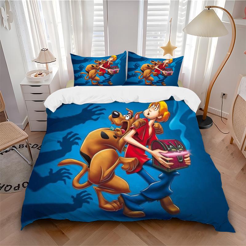 Scoobydoo Mystery Adventure Print 3Pcs Bedding Setduvet Cover With 2 Bedropillowcase Home Birthday Gift