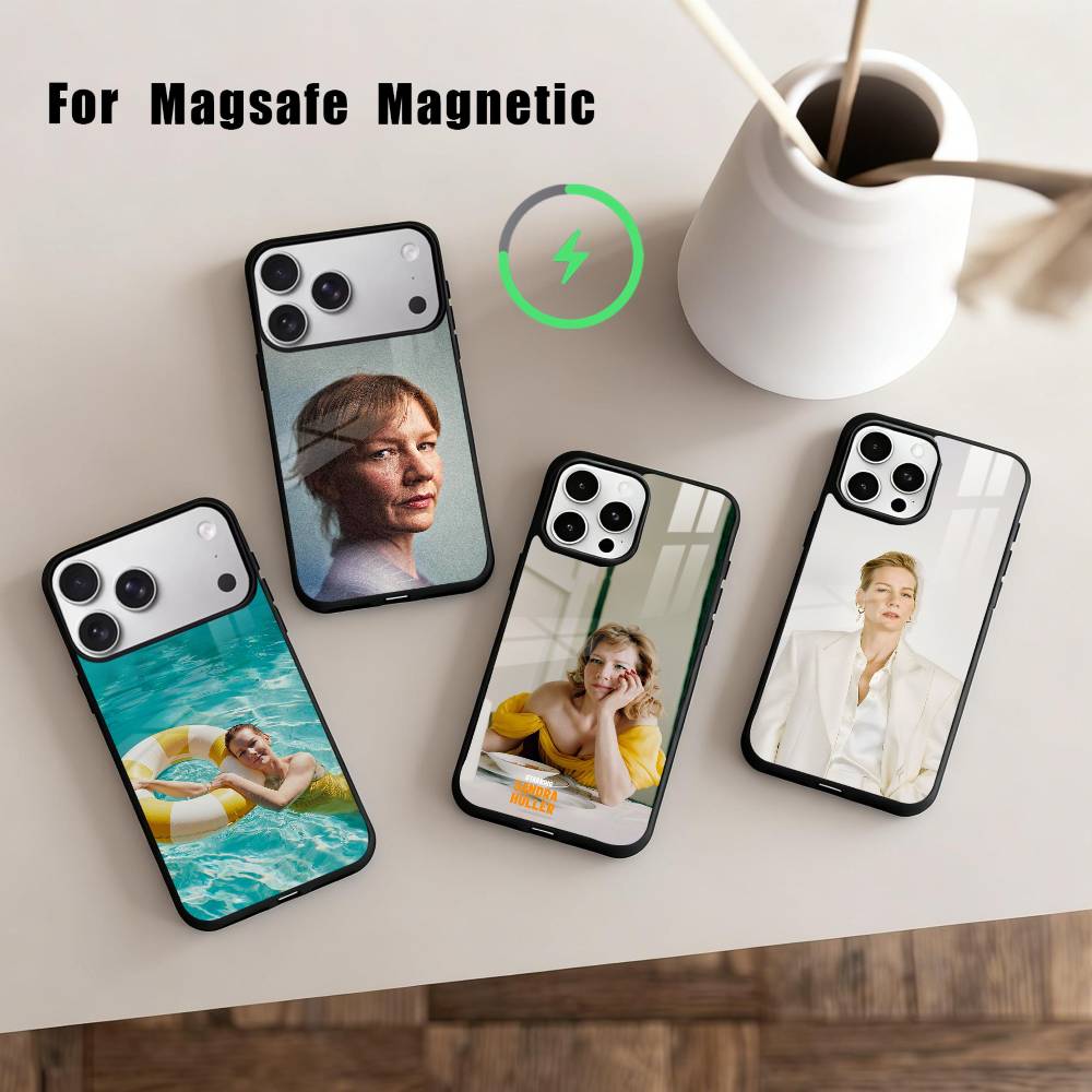 Немецкая актриса Сандра Хюллер Чехол для телефона для iPhone 17, 16, 15, 14, 13, 12, 11 Plus, Для чехла с магнитной беспроводной зарядкой