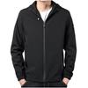 Men S Casual Hooded Jacket Long Sleeve Solid Color Multi Pocket