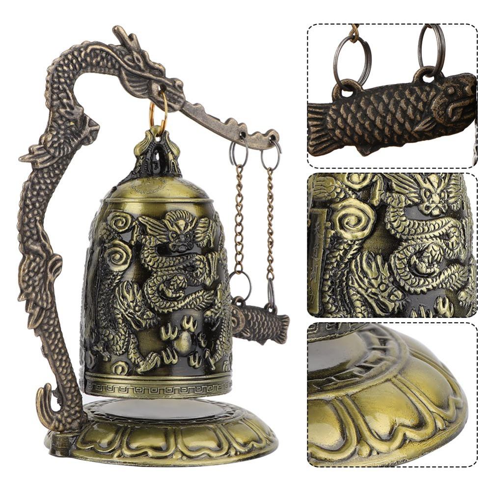 Bronze Dragon Lock Bell Hand Carved Carved Dragon Bell Vintage Dragon Bell Home Decor
