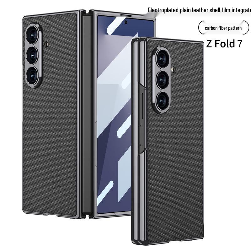 Однотонный гальванизированный кожаный чехол для Samsung Z Fold7