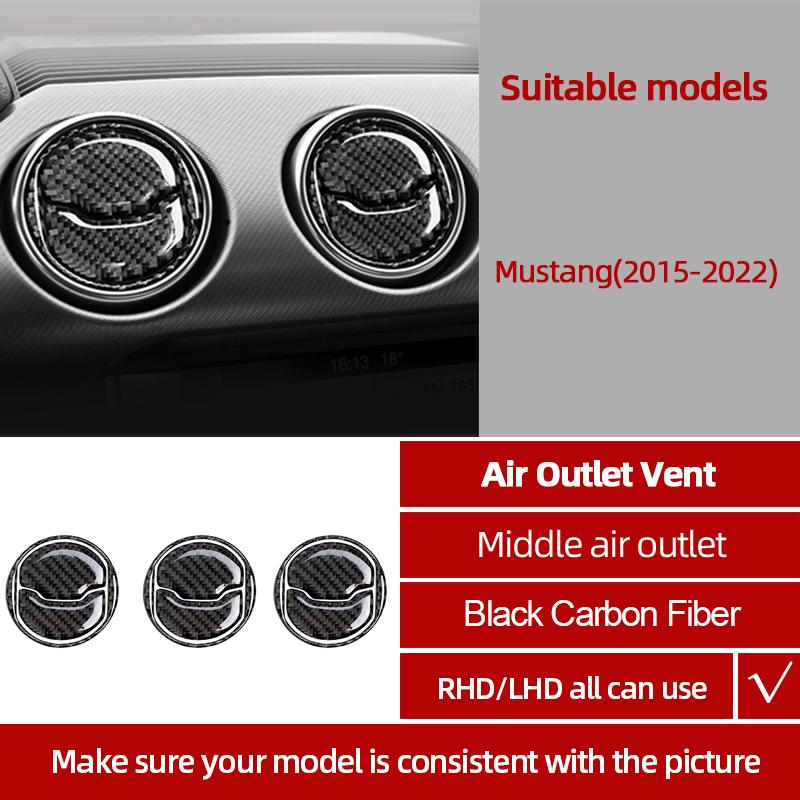 Real Carbon Fiber For Ford Mustang 2015-2022 Center Console Gear Shift Panel Trim Cover Tuning Stickers Car Interior Accessories