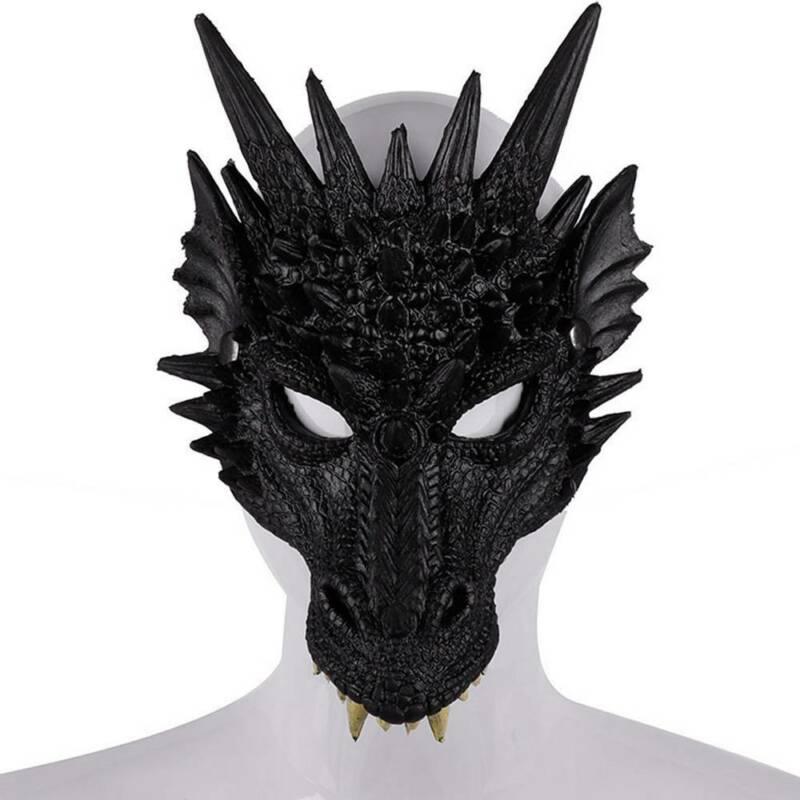 Unisex Adult 3D Dragon Mask Carnival Party Horror Facepiece Cosplay Fancy Dress Props for Halloween CDN