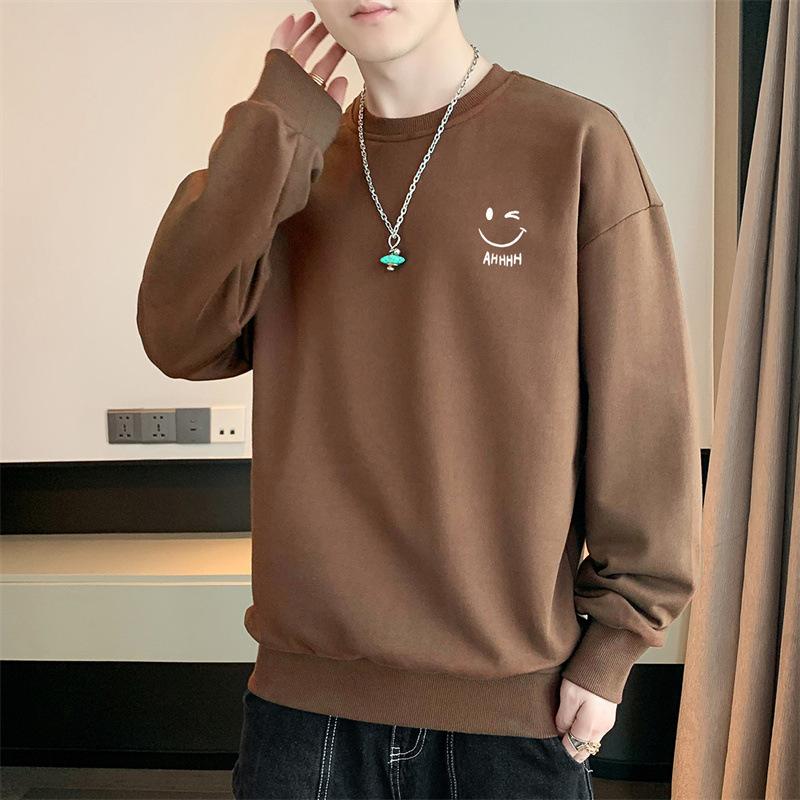 Весенний новый свитер мужской свободный повседневный топ с принтом пуловер мужская молодежная футболка с длинным рукавом мужская одежда