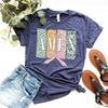 Floral Aunisex T Shirt Christian Cute Faith Vintage Religious Apparel