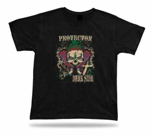 Drak Side Evil Skull Protection Single Head Vector T-Shirt Apparel Design