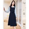 Sisui Nianhua Women's Elegant Long Sleeve Mid-Length A-Line Dress 251033L1