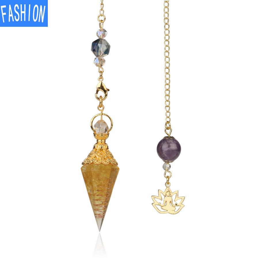 Смешанная аура, маятник природного духа, хрустальный кулон для йоги, позолоченный Будда, идея для медитации, концентрированные ювелирные изделия