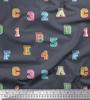 Soimoi Ткань японский креп-сатин с цифрами и буквами, напечатанный текст, ткань для рукоделия по метрам 42 дюйма
