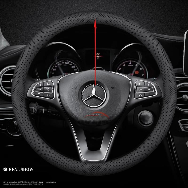 Кожаная накладка на руль автомобиля для Mercedes-Benz GLE S GLE GLS G GL CL ML R SL GLK 400 450 500 350 320 580 38см Аксессуары