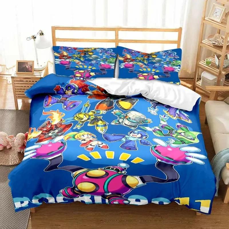 Игровой мультяшный Рокмен Мегамен Постельные комплекты изысканный набор постельных принадлежностей пододеяльник набор одеяло роскошный подарок на день рождения