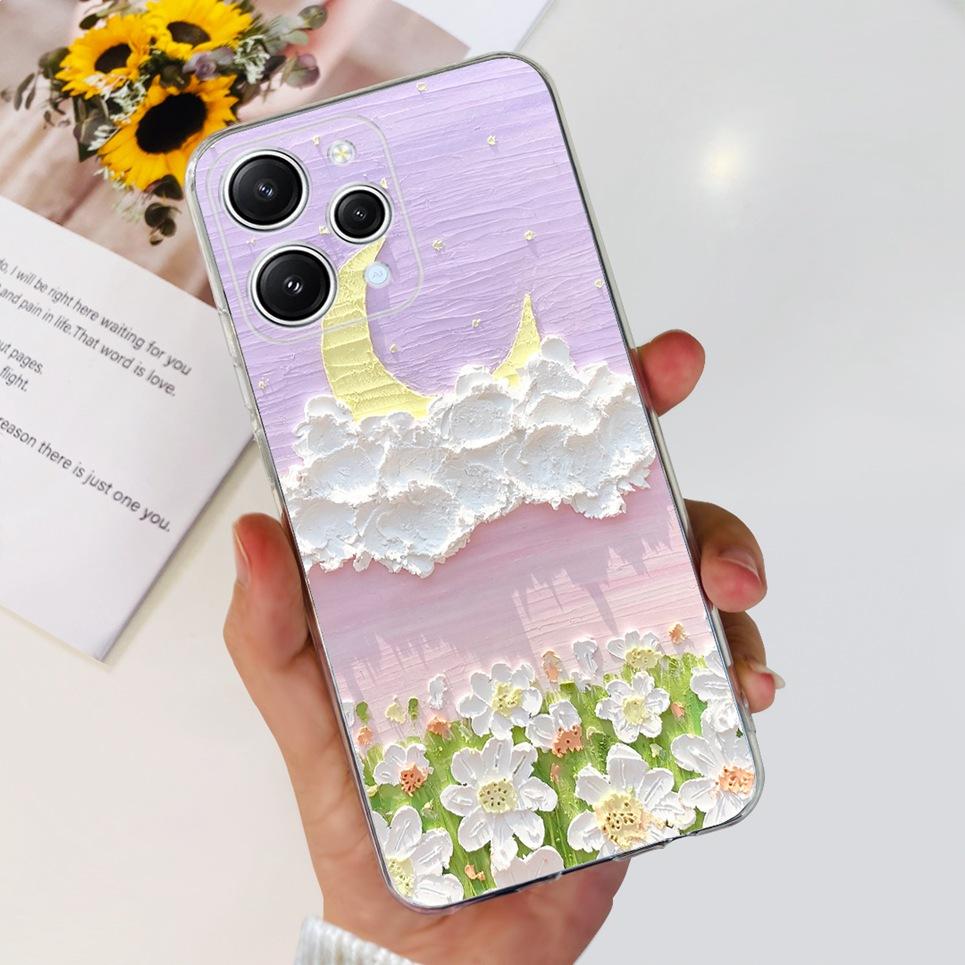 For Xiaomi Redmi 12 12c 4G Case Fashion Flower Dinosaur Soft Phone Cases For Xiaomi Redmi Note 12 Pro 4G Note 12 12s 4G Bumper