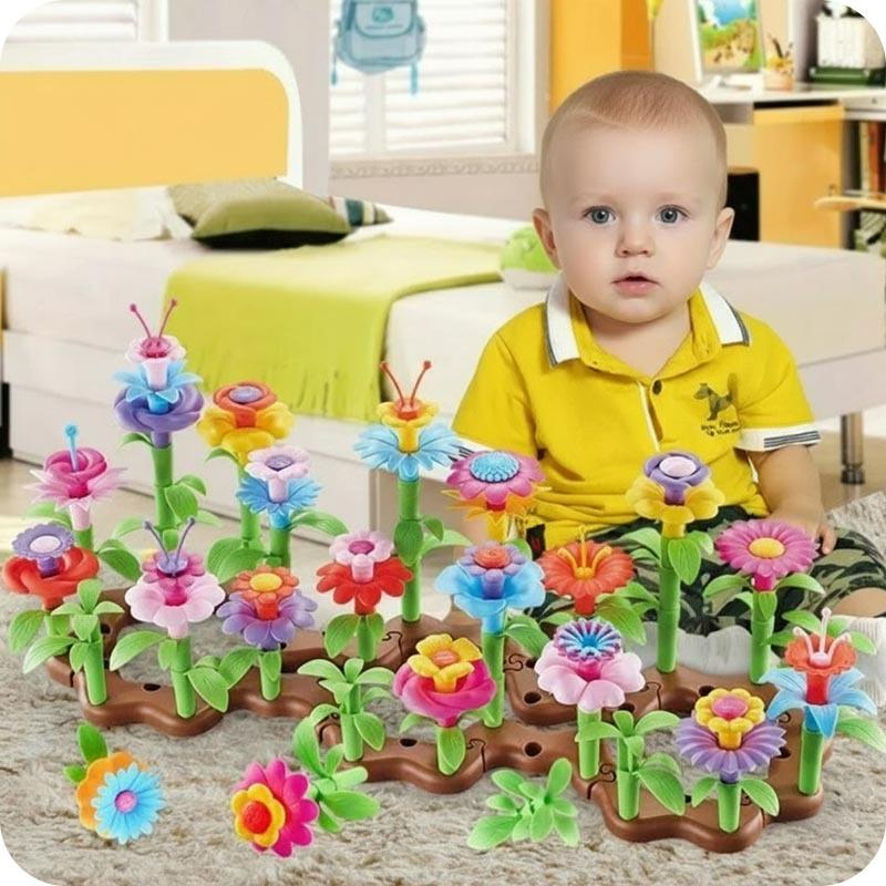 Construction blocks - Spring flowers (148 pcs.)