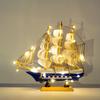 "Handmade Wooden Sailboat Model Decoration – Smooth Sailing Graduation Gift"