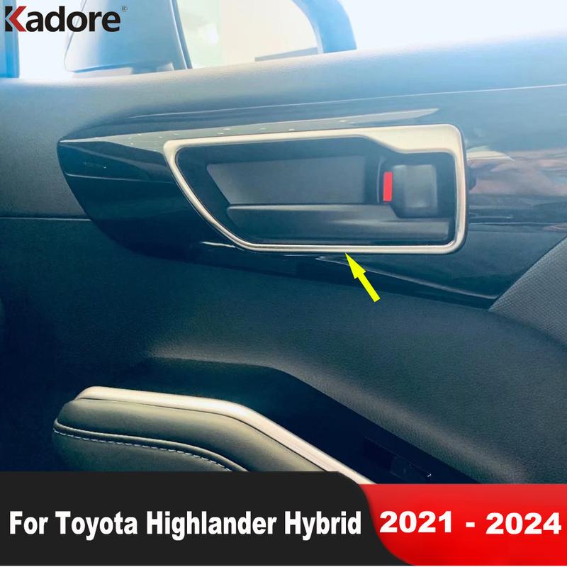 Накладка на ручку внутренней двери автомобиля для Toyota Highlander Hybrid 2024, аксессуары для салона из нержавеющей стали