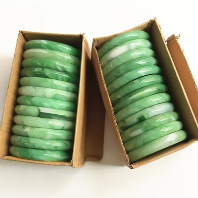 Имитация нефритового браслета Зеленый женский винтажный круглый браслет Женский ювелирный подарок