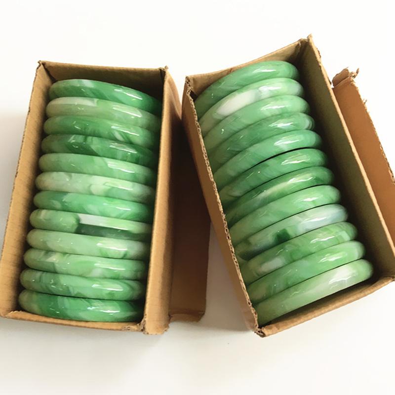 Imitation Jade Bracelet Green Women'S Vintage Round Bracelet Ladies Jewelry Gift